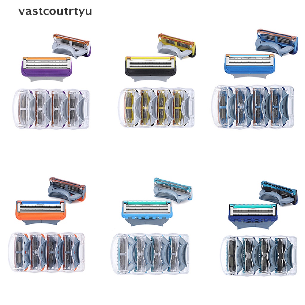 Set 4 Lưỡi Dao Cạo Râu 5 Lớp Thay Thế Cho Nam