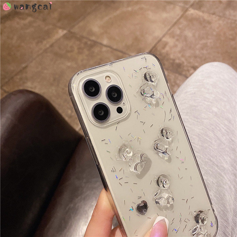 Ốp Điện Thoại Trang Trí Hình Gấu 3D Cho iPhone 14 Plus 13 12 Mini 11 Pro XS Max XR X 7 8 6 Plus