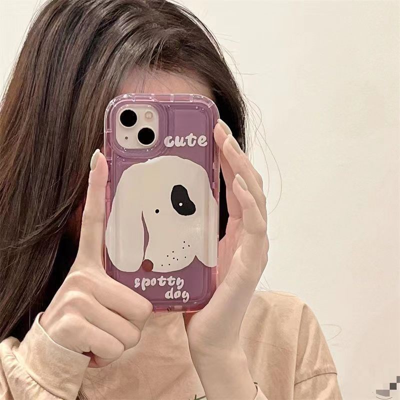 ✅Ốp Điện Thoại Túi Khí Mềm Hình Chú Cún Màu Tím Đậm Kiểu Mới UAU3 Cho iPhone14 13promax 11 12