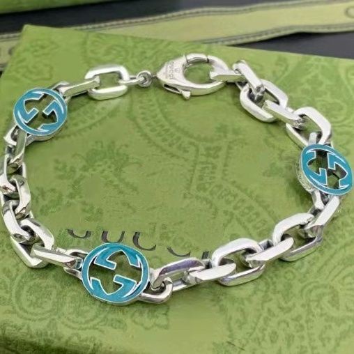 Vòng Tay Gucci Tráng Men Màu Xanh Lá Phong Cách Thái Lan Thời Trang Cho Nam Và Nữ