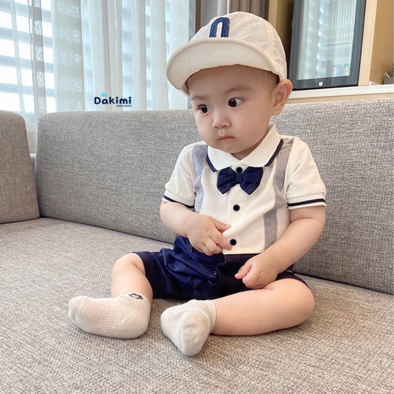 Body công tử cho bé trai cộc tay chất Thun Lạnh mềm mát bộ body cho bé sơ sinh phong cách đáng yêu bodysuit cho bé 0-12M