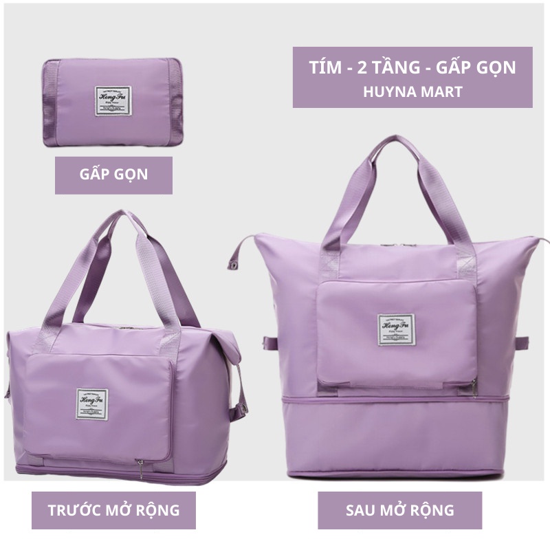 Túi Du Lịch Đa Năng Túi Xách Nữ Cỡ Lớn 2 Tầng Chống Thấm Đựng Hành Lý Cao Cấp HUYNA MART