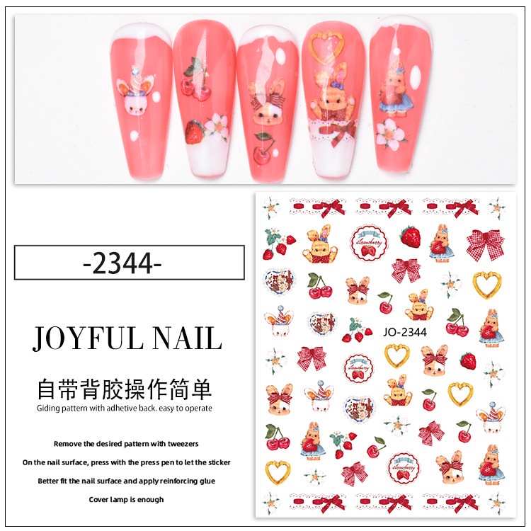 Miếng Dán Tăng Cường Móng Tay Hình Thỏ Lolita 2023