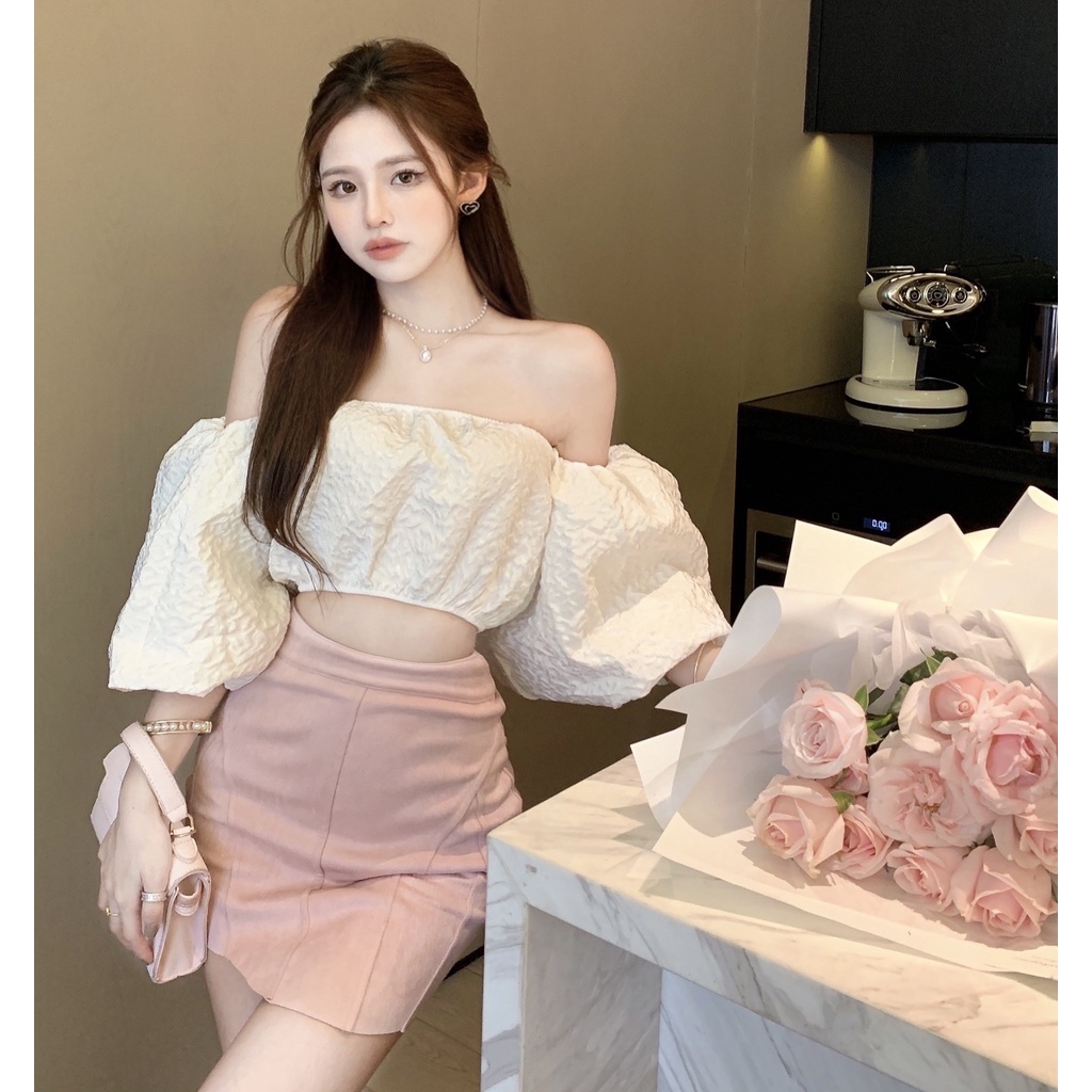 Áo kiểu SUXI trễ vai tay phồng thời trang mùa hè cho nữ