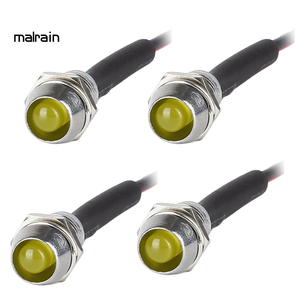 Bộ 4 Đèn Tín Hiệu Cảnh Báo 12V 8mm Chất Lượng Cao