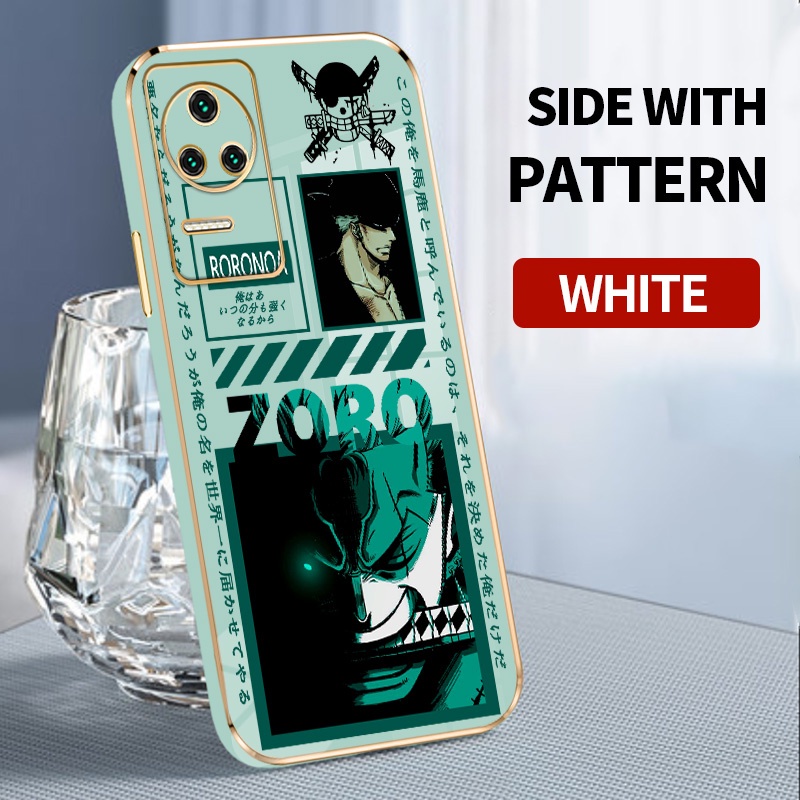 Ốp Điện Thoại Silicon Vuông Mạ Điện Hình Anime One Piece Cho Xiaomi Poco F4 F4 GT Redmi K40S K50