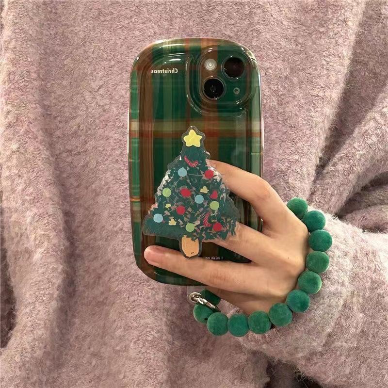 ✅Ốp Điện Thoại In Họa Tiết Giáng Sinh Kèm Giá Đỡ Cho iPhone14 7plus / xs 11 Apple 12 / 13promax
