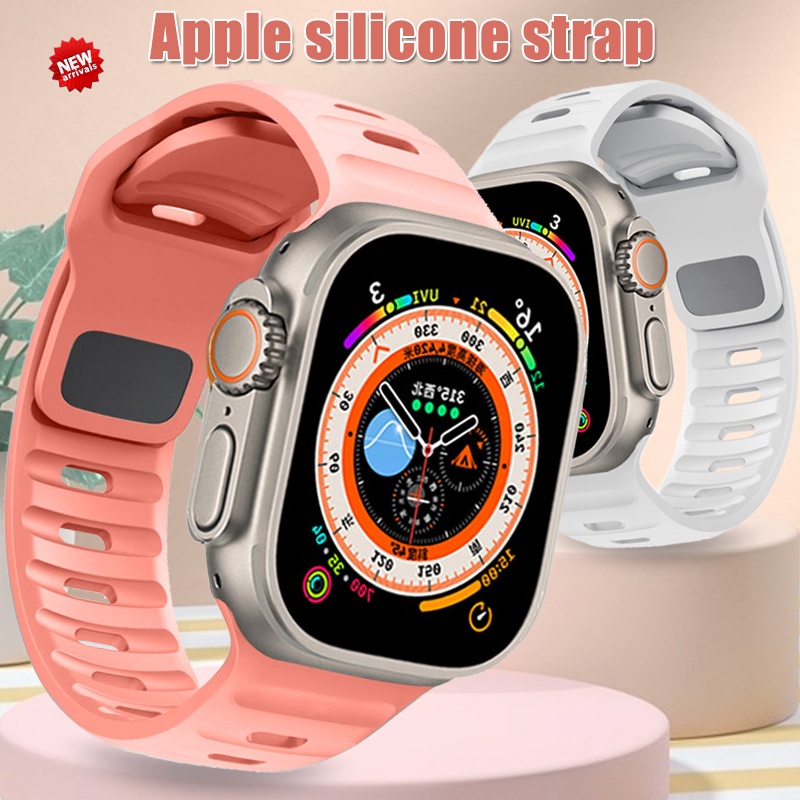 Dây Đeo Silicone Đơn Sắc Cho Đồng Hồ Thông Minh Apple Watch 40mm 42mm 49mm 45mm iwatch series ultra 8 7 3 5 6 4