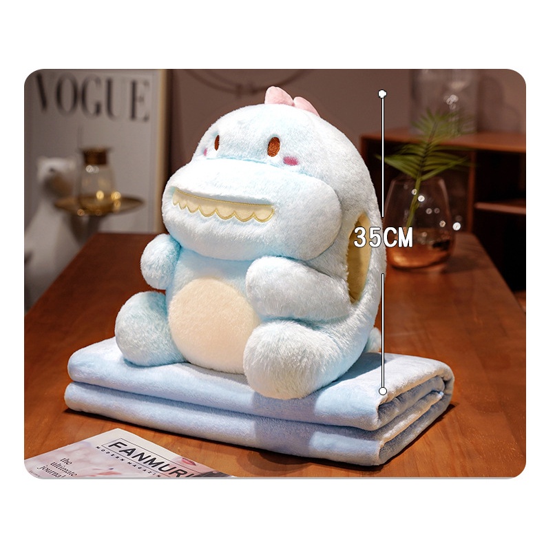 Gối Giữ Ấm Tay Hình Khủng Long Nhồi Bông Ba Trong Một