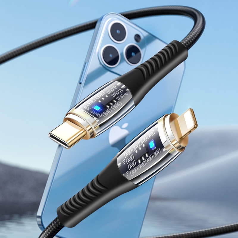 Dây Cáp Sạc Nhanh PD100W type-c5A Hai Đầu Trong Suốt Cho laptop Apple 30W Huawei 66W.