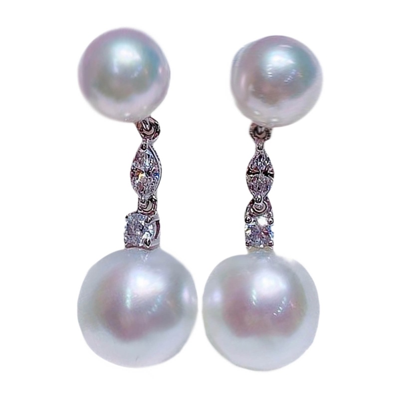 Bông Tai Đính Ngọc Trai Giả Màu Sắc Sang Trọng Cho Nữ