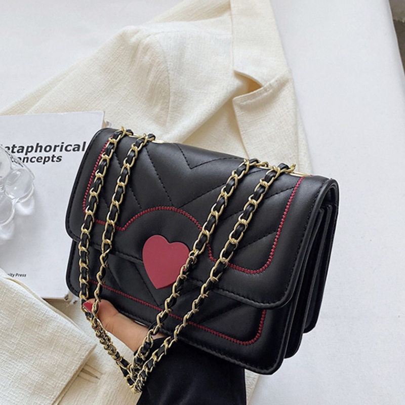 Túi Xách Dây Xích Đeo Vai IELGY Thiết Kế Đa Năng Hình Trái Tim Cho Nữ