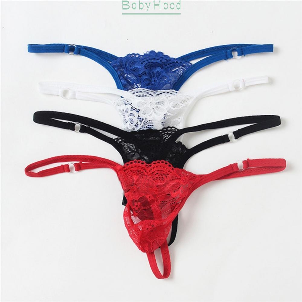Men Sissy See through Lace Bulge Pouch G-string Thong Low Rise T-back  Underwear#BBHOOD