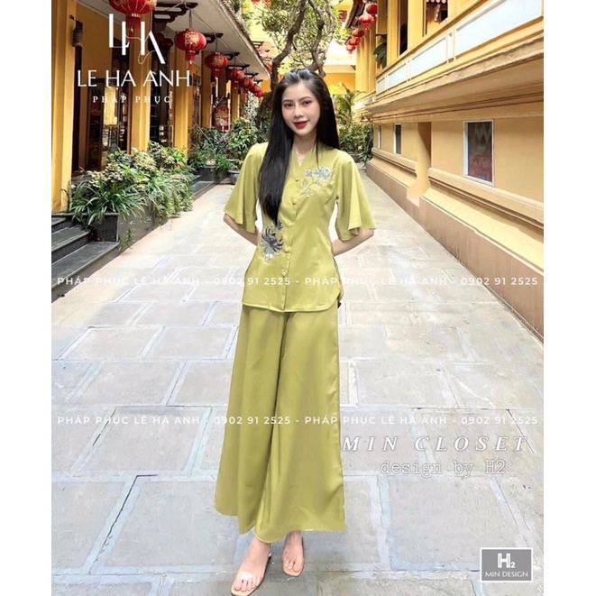 Set bộ đi chùa hoa thêu