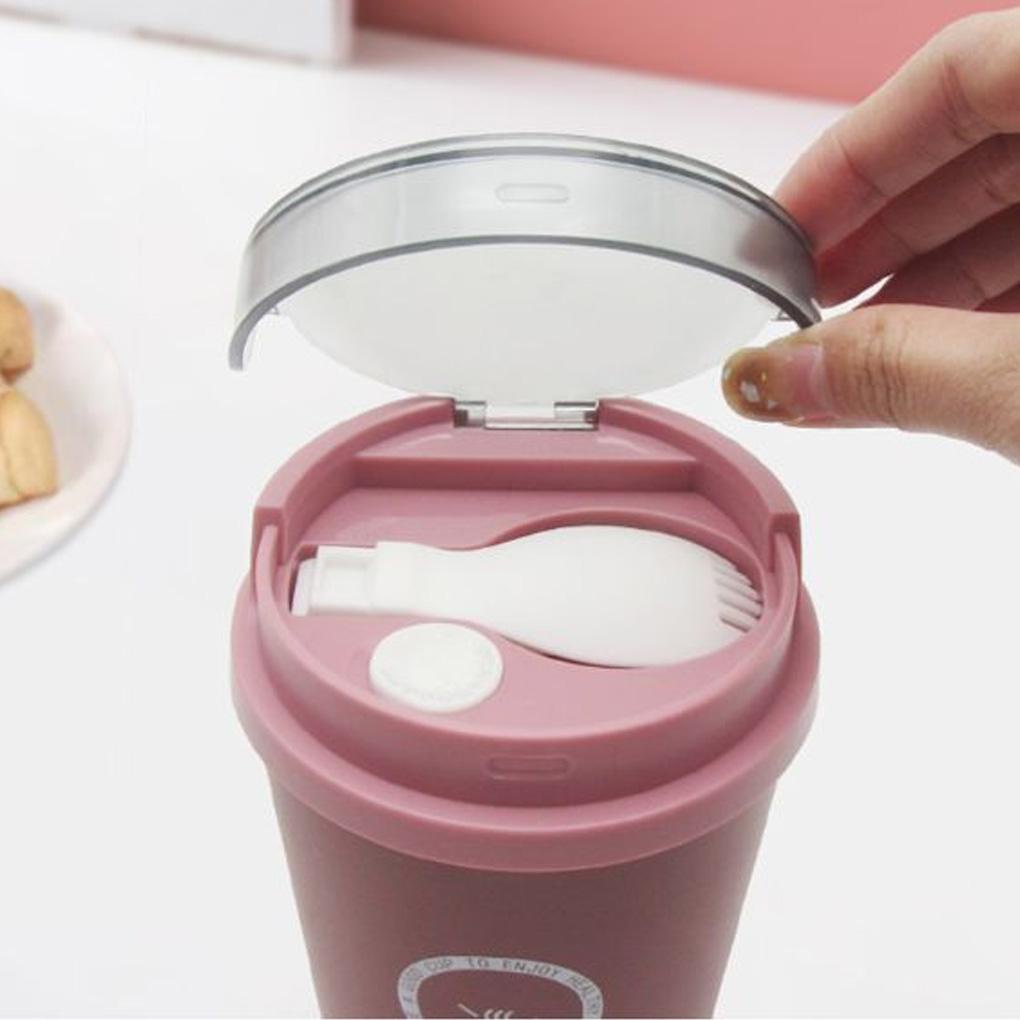 Cốc Uống Cà Phê Trà Sữa Chịu Nhiệt 500ml Có Nắp Đậy Và Muỗng Tiện Dụng Cho Nhà Bếp / Trường Học