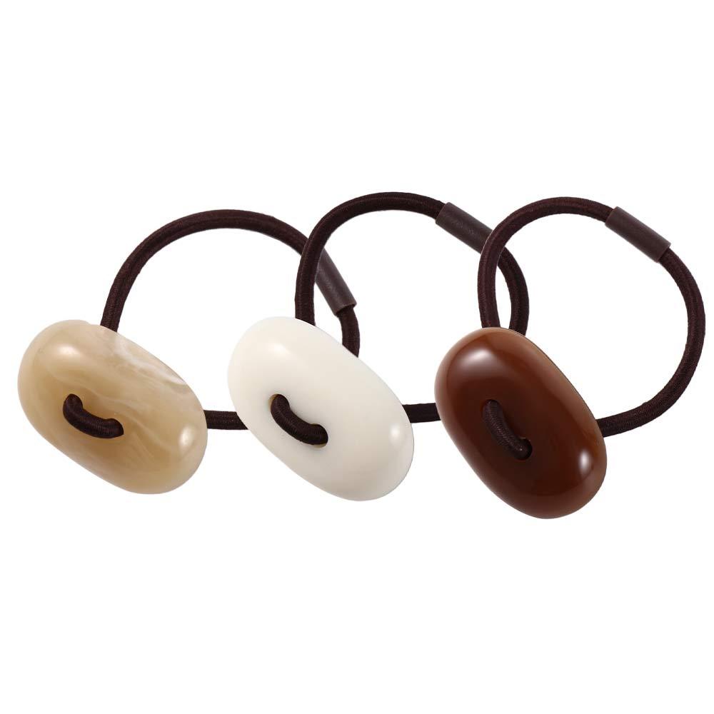 LOMBARD Dây Buộc Tóc Cao Su Màu Đen Đính Đá Thời Trang Cho Nữ