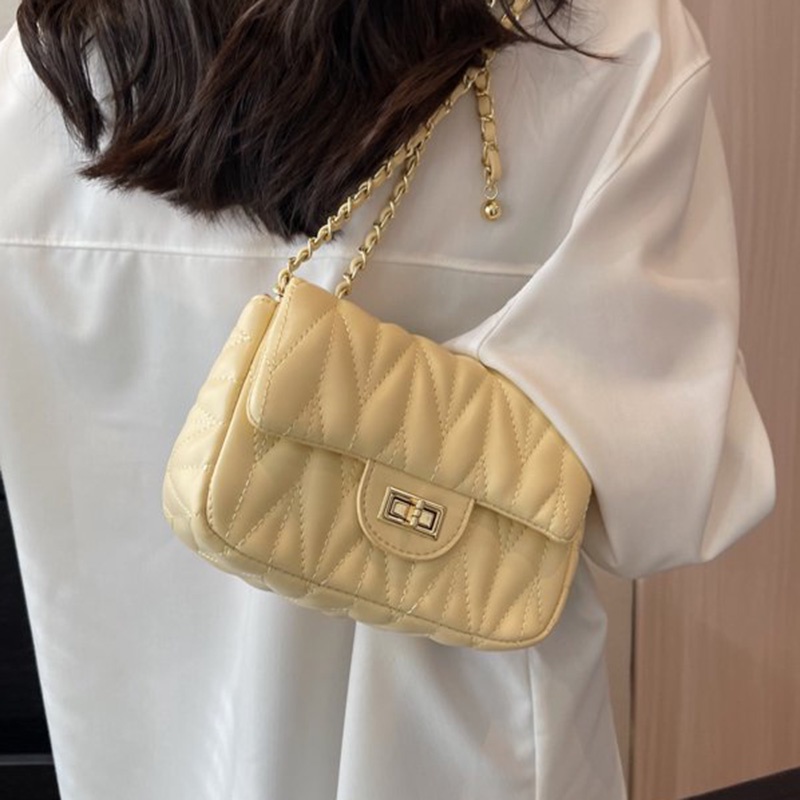 Túi Đeo Vai Màu Trơn Có Khóa Màu Sắc Ngọt Ngào Dễ Phối Đồ Thời Trang Cho Nữ