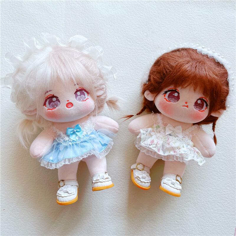 Bộ Áo Khoác + Đầm Yếm Cotton Xinh Xắn Dành Cho Búp Bê 20cm