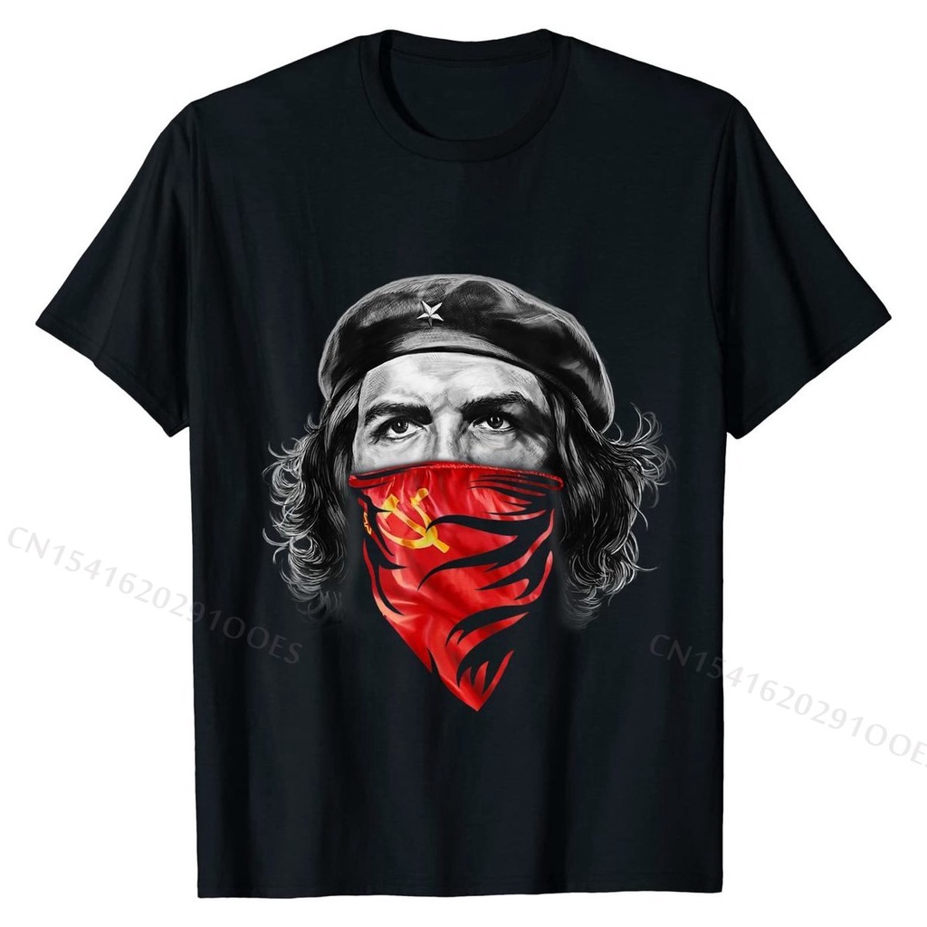 Áo Thun Cotton Cổ Tròn In Hình Che Guevara W Hammer And Sickle Red Bandana Thời Trang Cho Nam