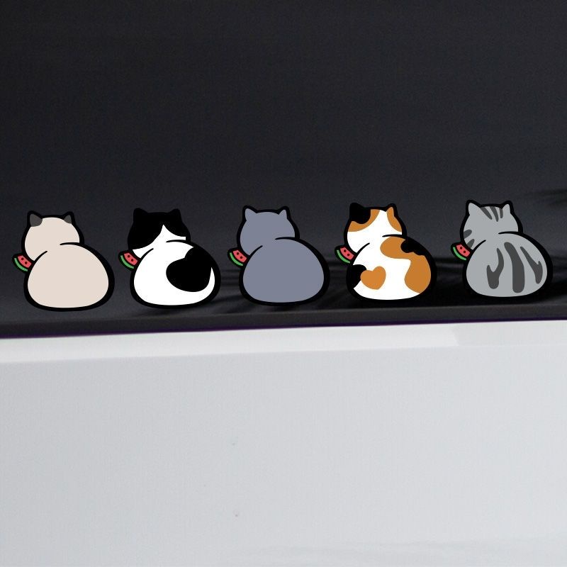 Miếng Dán Phản Quang Chống Thấm Nước Họa Tiết Chú Mèo Vui Nhộn Trang Trí Xe Hơi / Xe Máy
