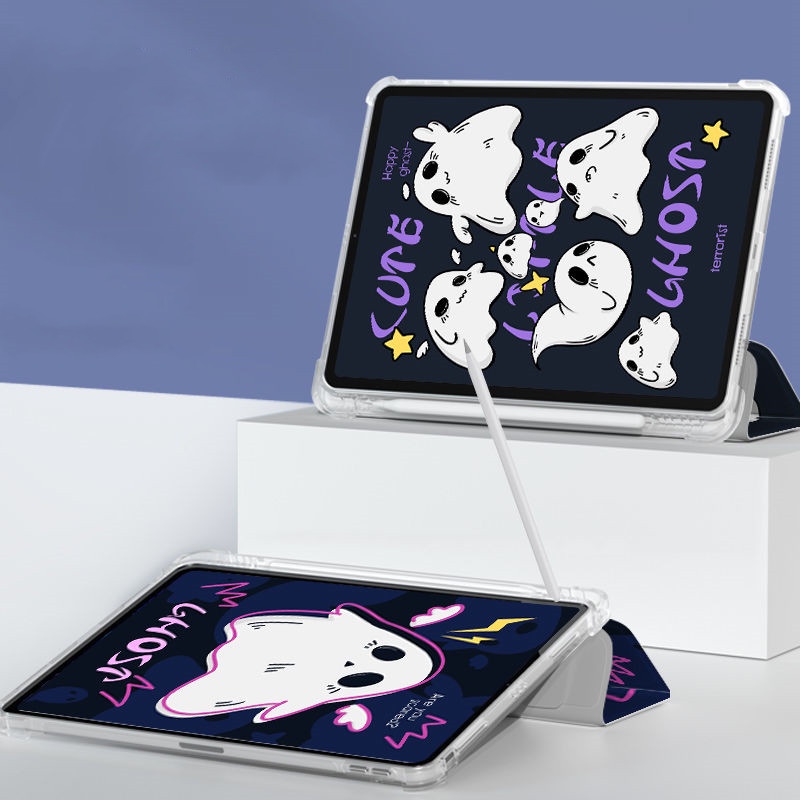 Ốp Máy Tính Bảng Mềm Hình Ma Có Khe Đựng Bút Cho iPad Gen10 Air4 / Air5 Gen7 / 8 / 9 Pro11 "Pro12.9" 2022 mini6