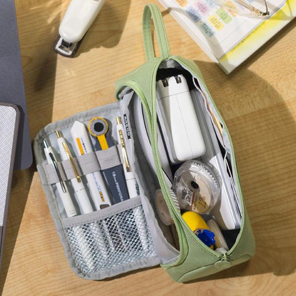 Túi Đựng Bút Màu Trơn Ngăn Chứa Rộng Ốp