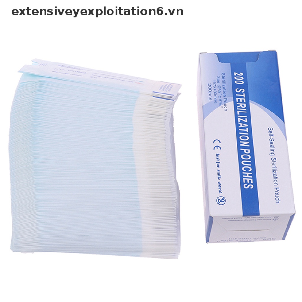 Set 200 Túi Khử Trùng Dụng Cụ Làm Móng Bằng PP Dùng Một Lần