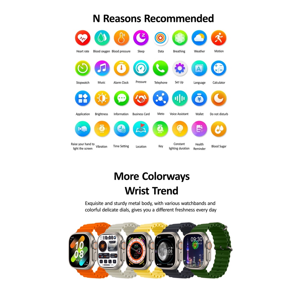 Đồng Hồ Thông Minh HK8 Pro Max Ultra Smartwatch 2023 Nâng Cấp 2.02 Inch OLED DIsplay IWO Series 8 49mm Dành Cho Nam