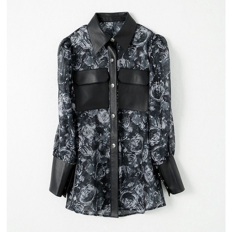 Áo Sơ Mi Chiffon Dáng Ôm In Họa Tiết Thời Trang Xuân Hè 2023 2023 Cho Nữ Da