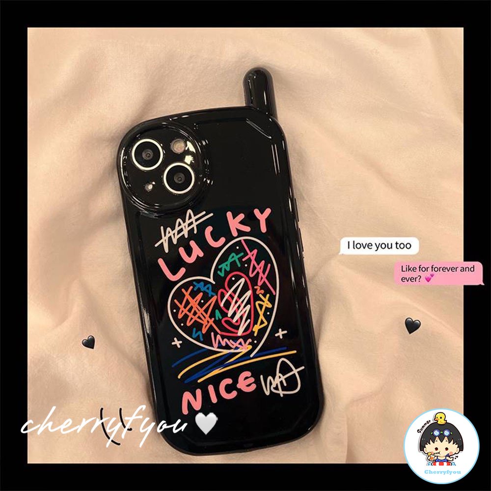 Ốp Điện Thoại Tpu Mềm Chống Bụi Hình Trái Tim Graffiti Cho IPhone 14 11 12 13 Pro Max