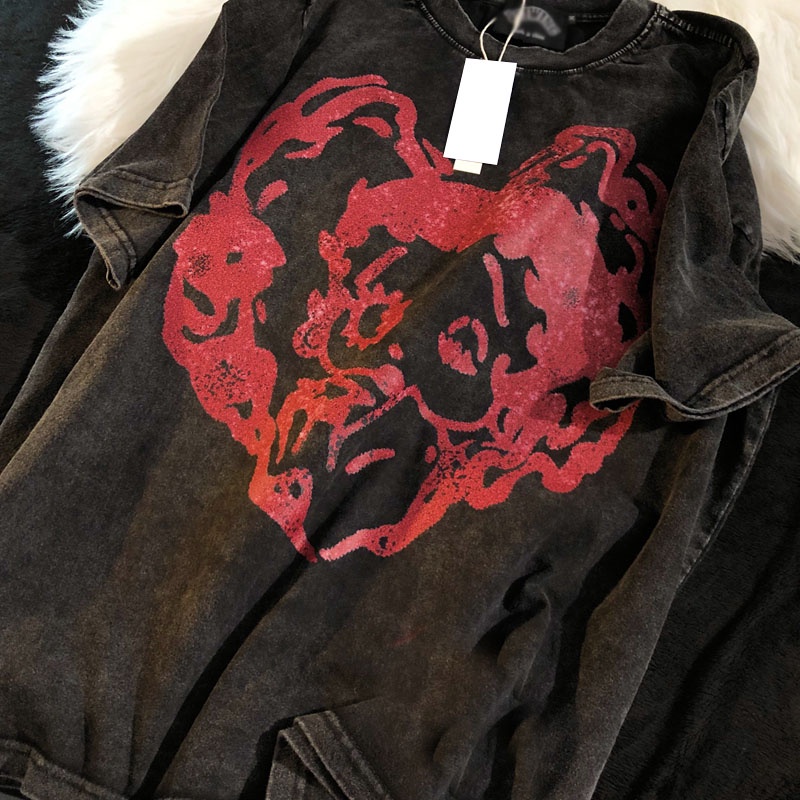 NRVP Áo Thun 100% Cotton Tay Ngắn Dáng Rộng In Họa Tiết Độc Đáo Phong Cách Hàn Quốc Thời Trang Cho Nam Và Nữ