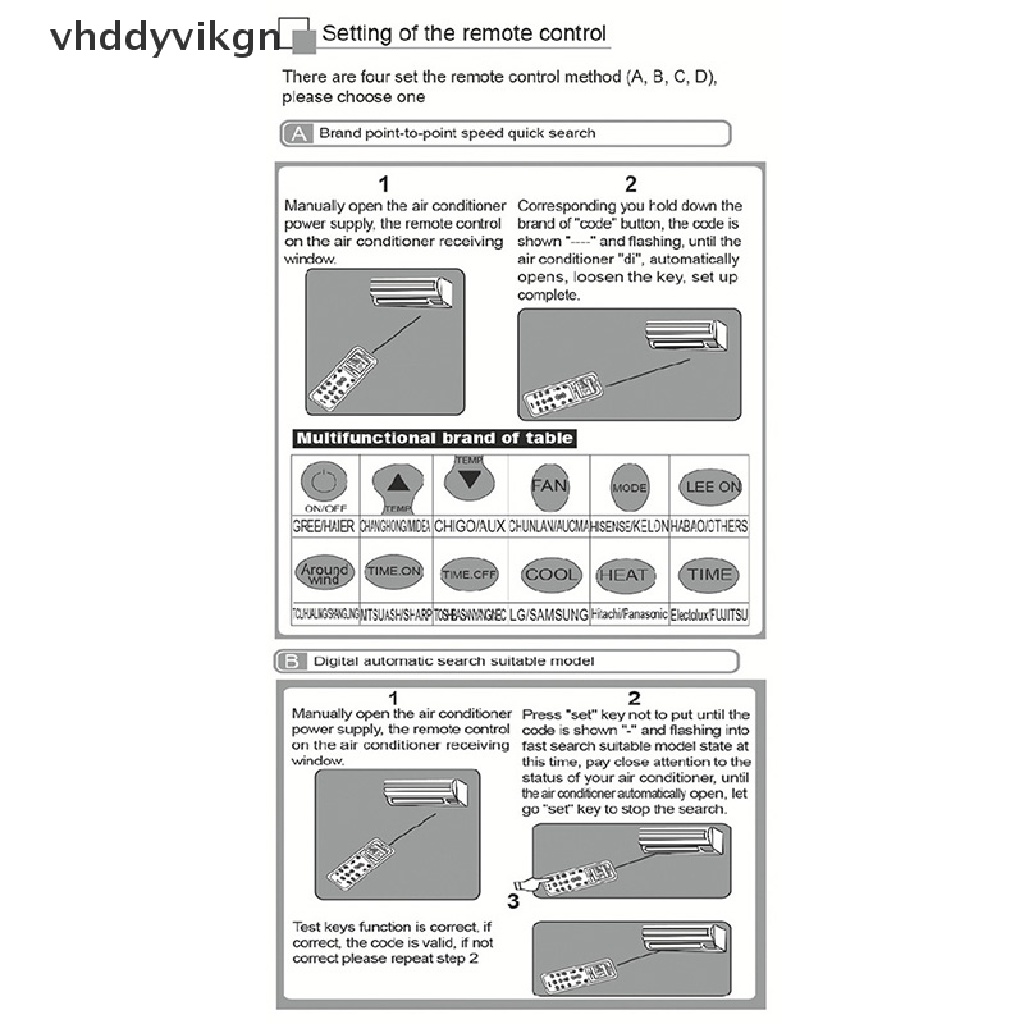 Điều Khiển Từ Xa Không Dây K-1028E AC Màn Hình LCD Cho Máy Lạnh