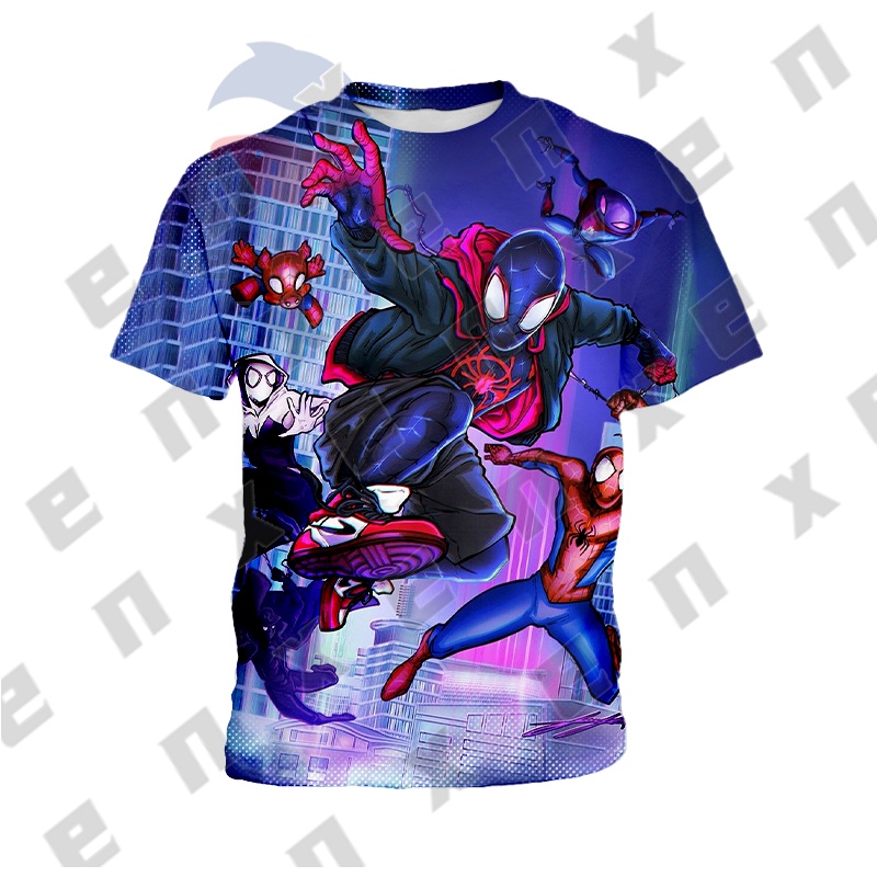 Áo Thun Tay Ngắn In Hình SpiderMan Across The SpiderVerse 2 Thời Trang Mùa Hè Cho Bé Trai