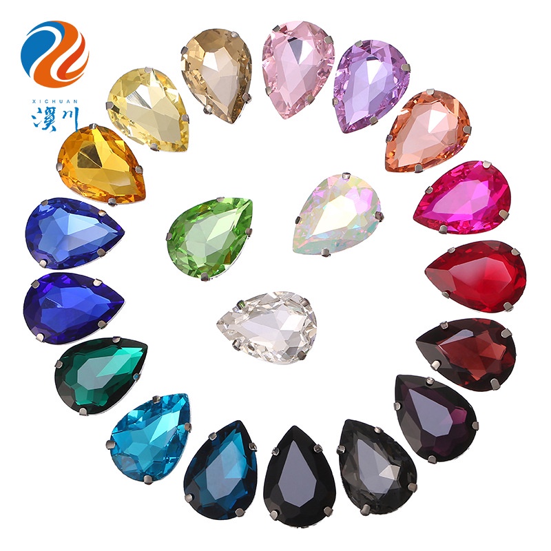 Kim Cương Giả Hình Giọt Nước Đính Kim Cương Giả Dùng May Vá Quần Áo DIY