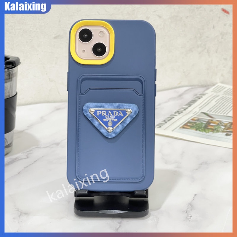 Ốp Điện Thoại Silicon Mềm Hình Prada 3D Nhiều Màu Có Ngăn Đựng Thẻ Cho iPhone 14 Pro Max 13 12 Pro Max 11 6 7 8 Plus