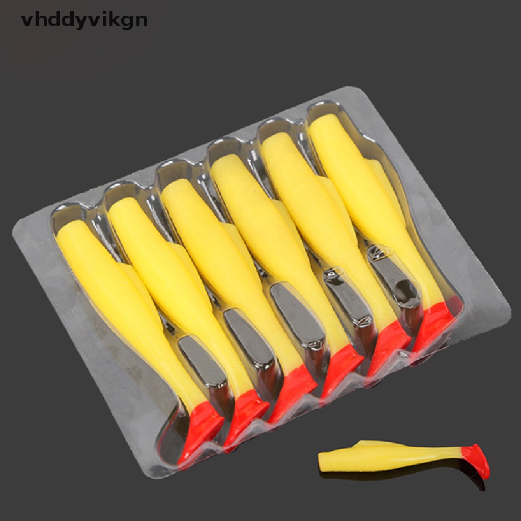 Set 6 Mồi Câu Cá Giả Bằng Cao Su Silicon Mềm 8Cm