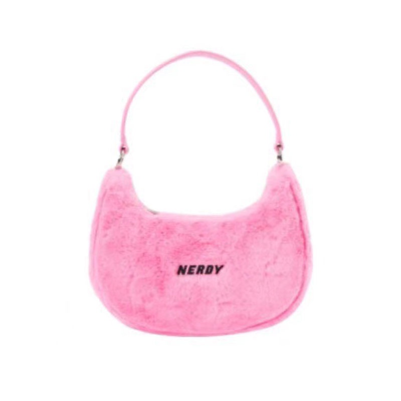 MISCHA Túi Đeo Vai Đa Năng Phối Lông Thiết Kế Dễ Thương Cho Nữ