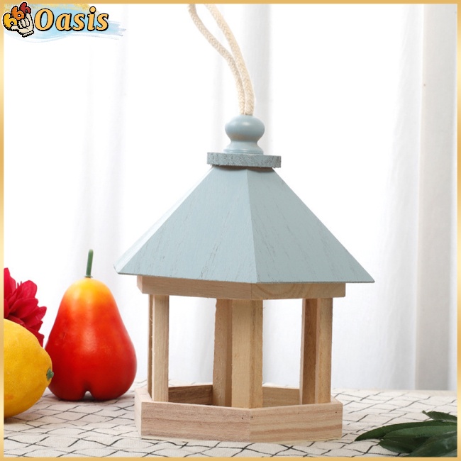 Nhà Chim Hình Lục Giác Bằng Gỗ Dùng Trang Trí Sân Vườn