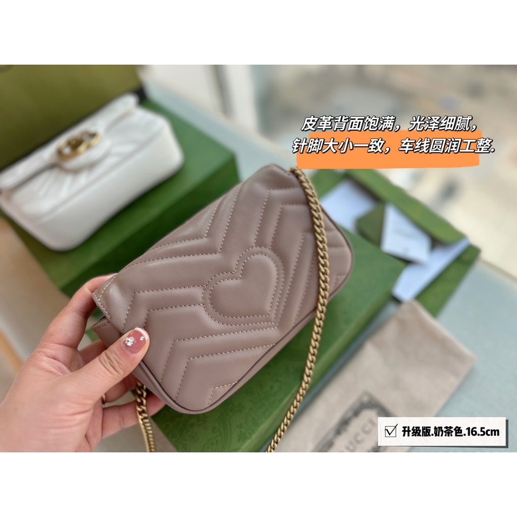 Túi Đeo Chéo Denim Dây Xích Marmont