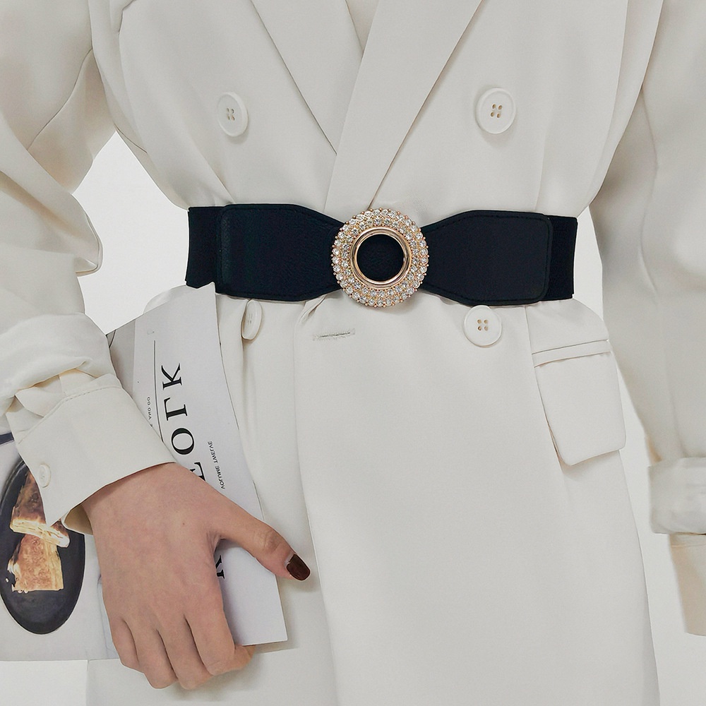 Thắt Lưng Da Khóa Tròn Đính Đá Thời Trang GM186