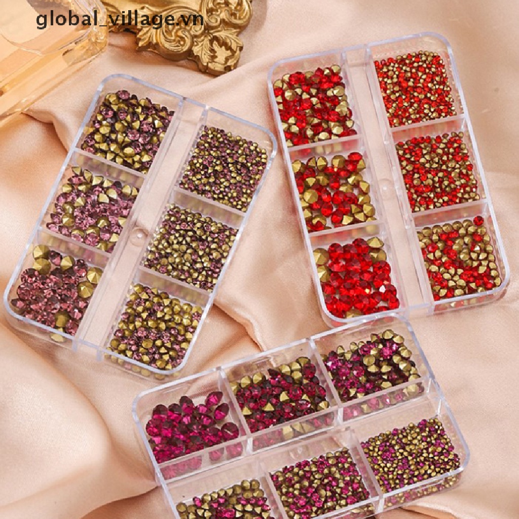 Hộp 6 Ngăn Đựng Đá Pha Lê Trang Trí Móng Tay Nghệ Thuật