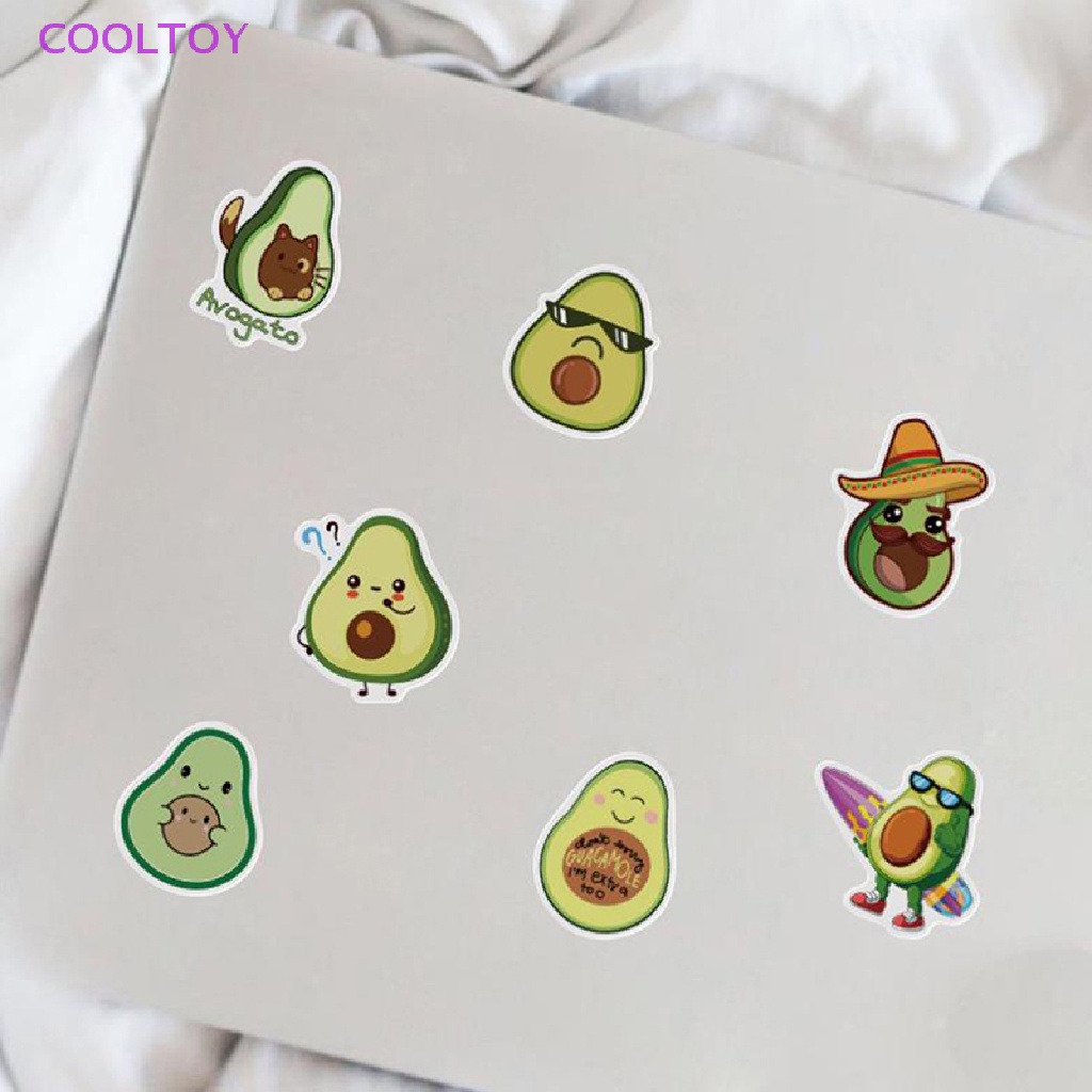 Cooltoy 50 Miếng Dán Họa Tiết Graffiti Quả Bơ Hoạt Hình Graffiti Trang Trí Vali Laptop Mũ Bảo Hiểm