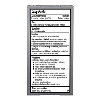 Redness Reliever Eye Drops (Brimonidine Tartrate Ophthalmic Solution 0.025%)  (20 mL)