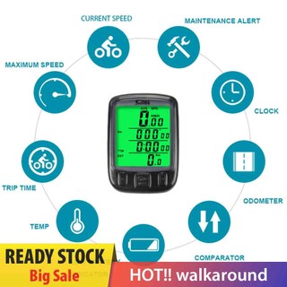 SunDing Bicycle Wired Computer Waterproof Backlight Odometer Speedometer