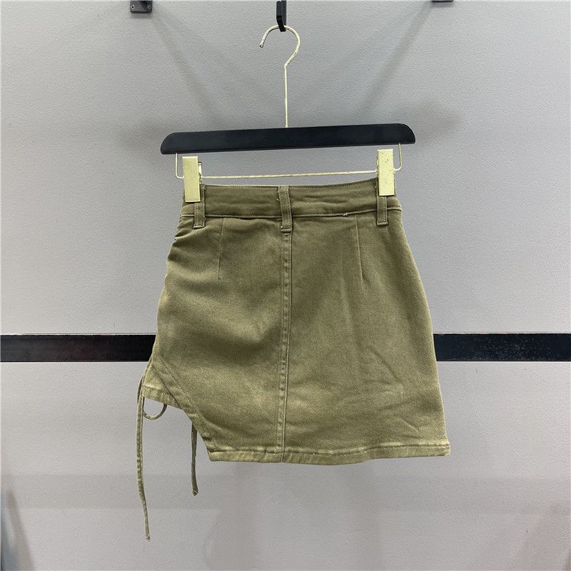 Chân Váy Denim Chữ A Lưng Cao Phối Dây Rút Phong Cách Thời Trang Xuân Hè Mới 2023155252