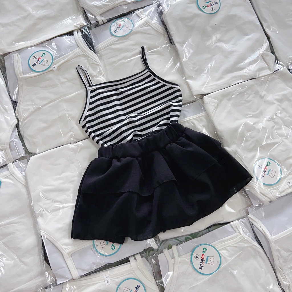 SALE SET VÁY HAI DÂY BÉ GÁI XINH XẮN SIZE 6-15KG