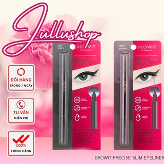 0.6g Browit Precise Slim Eyeliner- Bút kẻ mắt Brown-it Nongchat, đầu nhỏ, 0,05mm, dễ kẻ, lâu trôi, không thấm nước