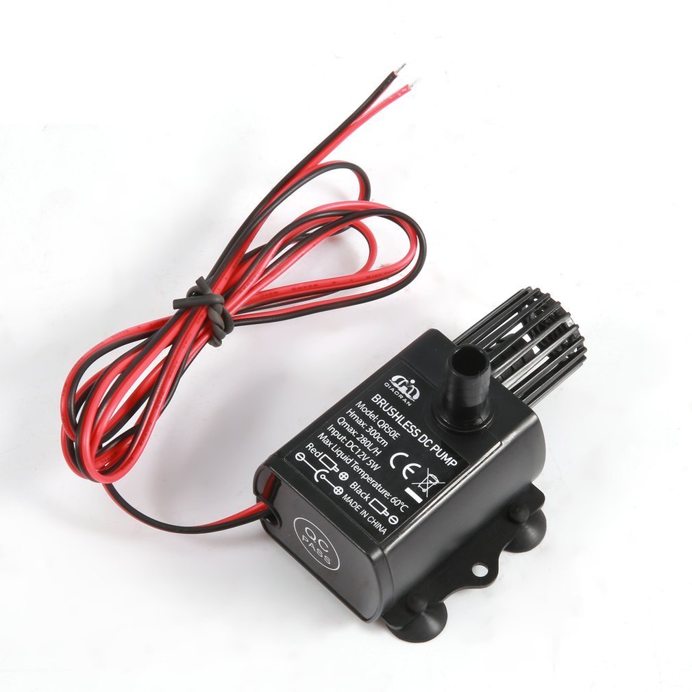 ✿vivi✿Mini Brushless DC Water Pump DC 12V 5W 280L/H Lift 300cm Submersible Fountain