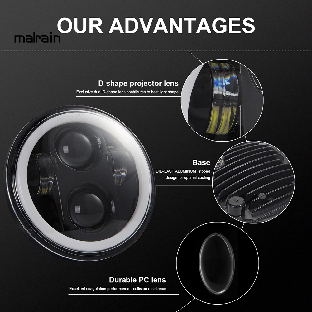 Đèn Pha Tròn 5.75 inches Ánh Sáng Trắng Chống Thấm Nước Cho Xe Mô Tô