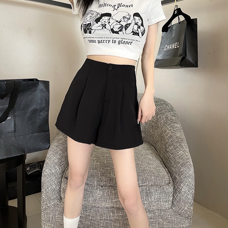 Quần ngắn SUXI ống rộng lưng cao tôn dáng thời trang mùa hè